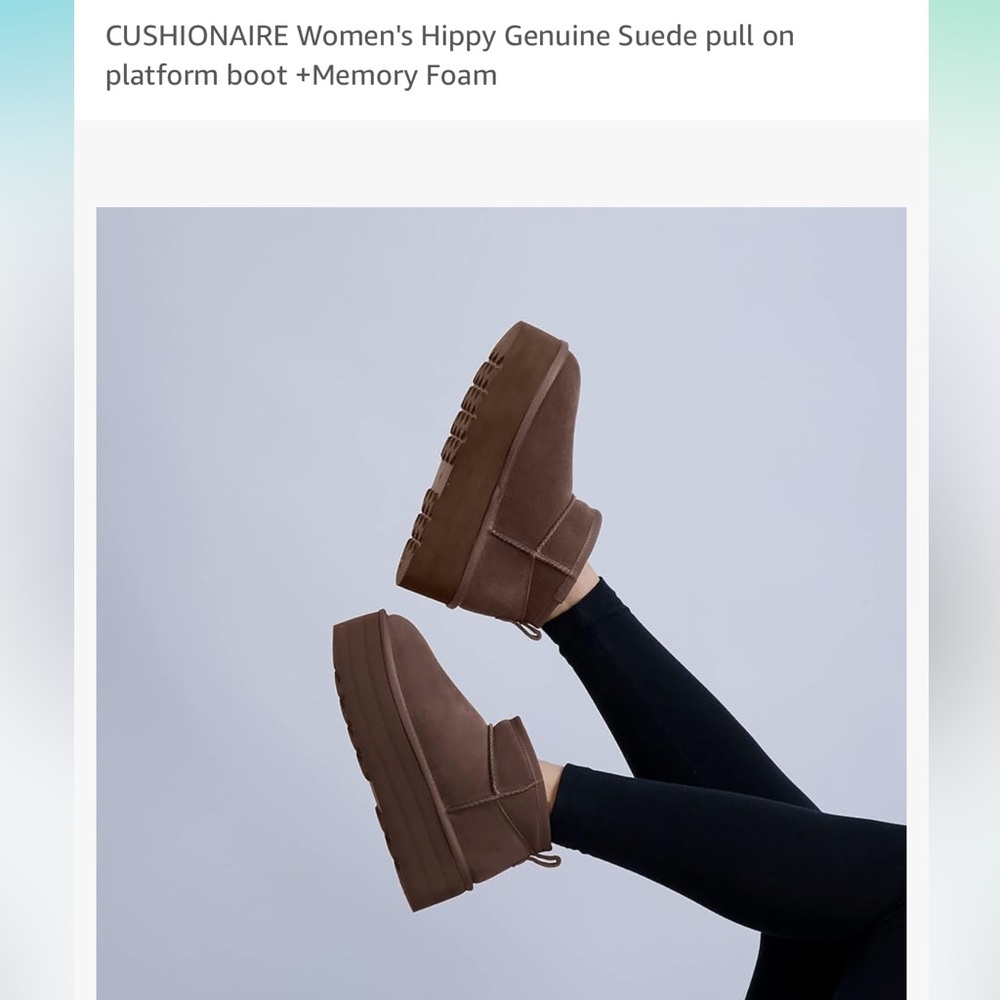CUSHIONAIRE Women’s platform memory foam boots